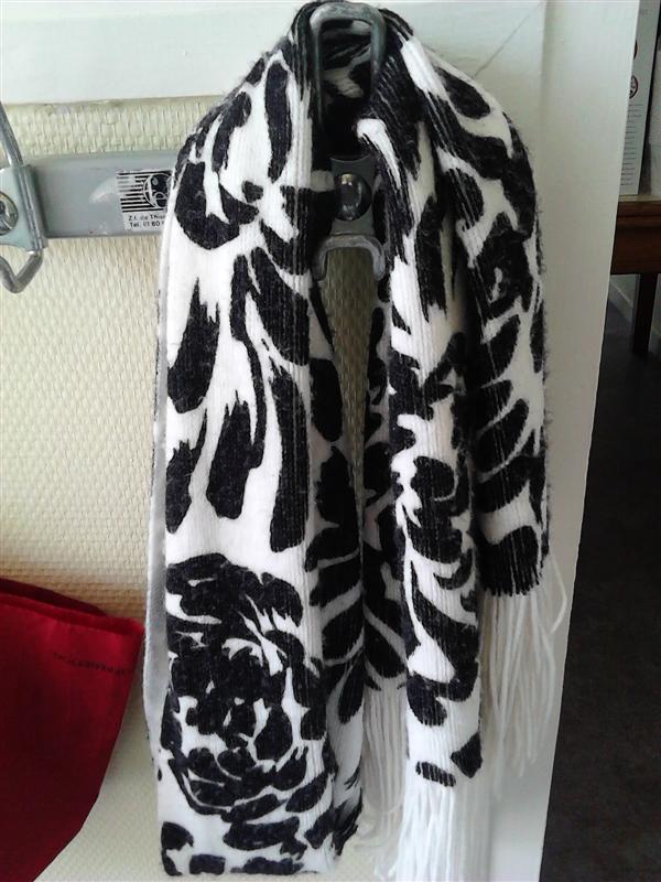 black and white scarf